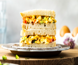 Egg Sandwich nd drinks